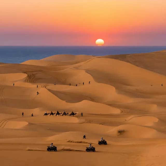 Sandboard en las dunas cerca de Agadir