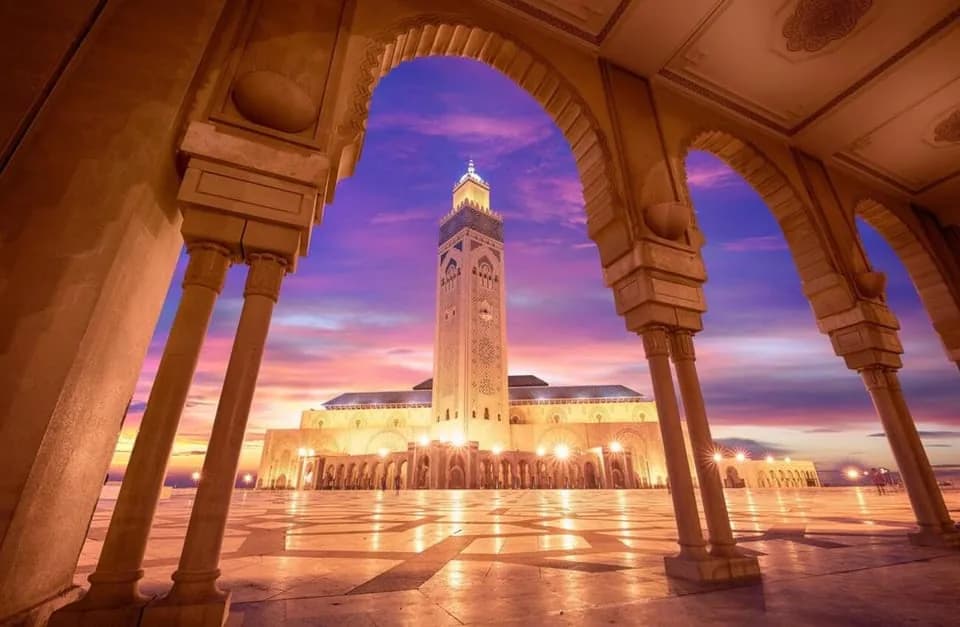 Mosquée Hassan II la nuit