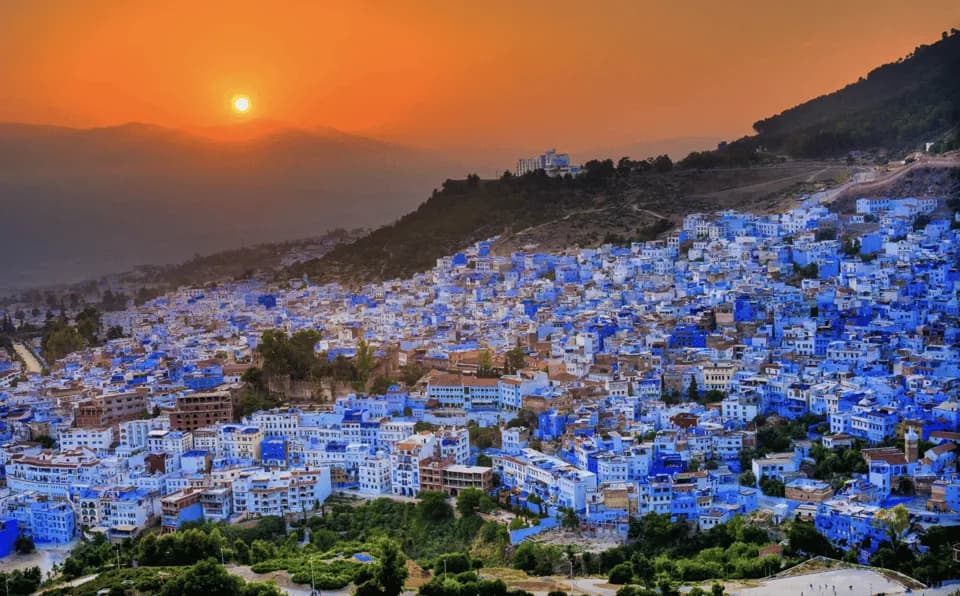 Chefchaouen at sunset