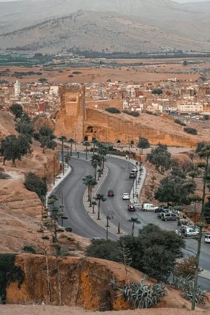 Tanneries and ramparts of Fes