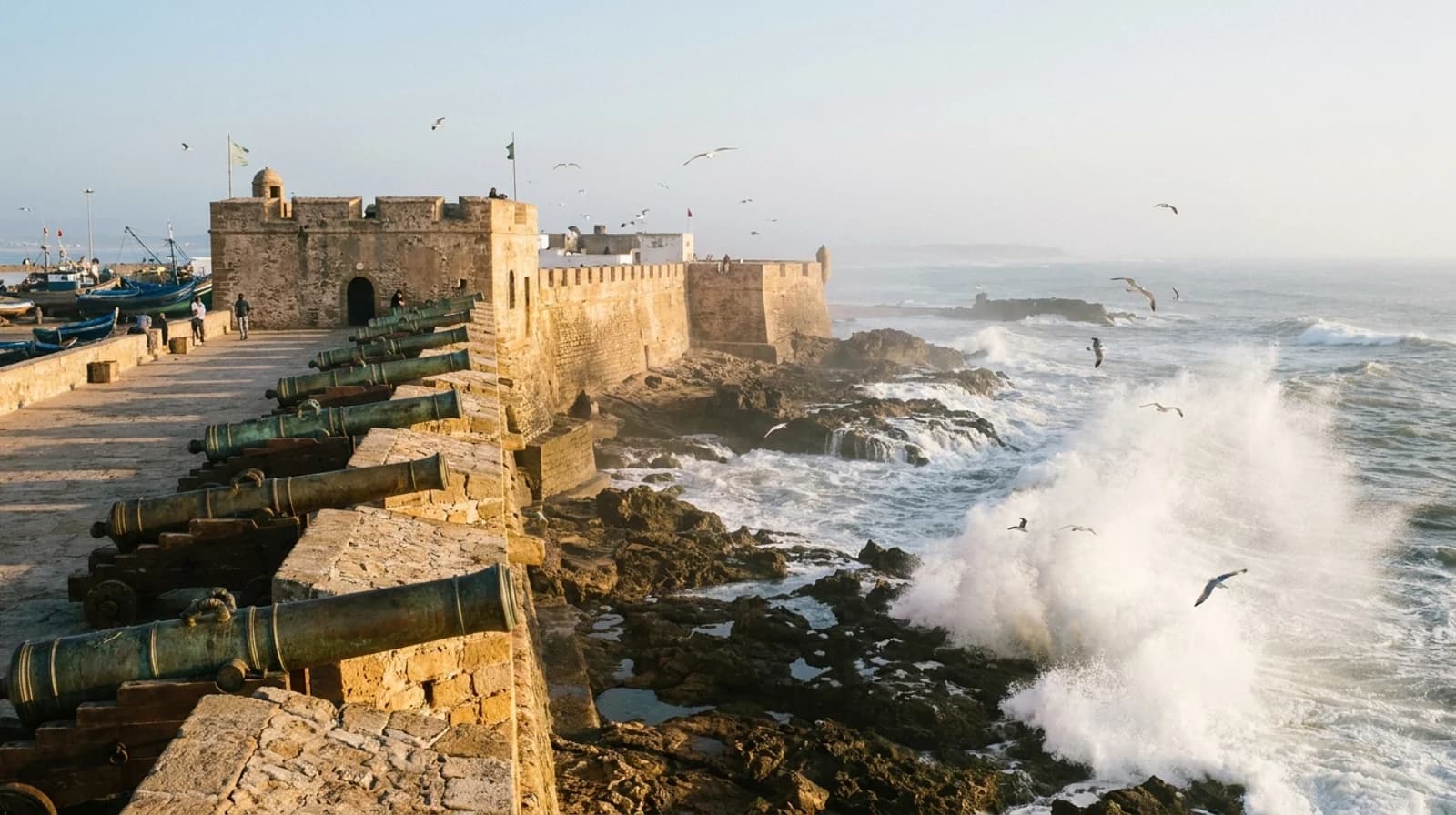 Remparts d'Essaouira face à l'océan Atlantique